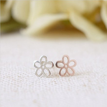 Fashion hollow out the five petals of flowers stud earrings Lovely plant ear studs for women wholesale 2024 - buy cheap
