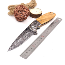Folding Tactical Survival Hunting Knife Wood Handle Outdoor Camping Combat Pocket Knife EDC Utility Knives Multi Defense tools 2024 - buy cheap