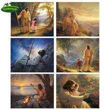 YUMEART 5D DIY Алмазная картина Иисус и ребенок религиозный Спаситель Вышивка крестом Алмазная вышивка наклейки на стену со стразами Декор 2024 - купить недорого