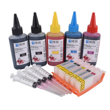 Картридж для принтера CANON IP7260 MG5460 MX726 MX926 MG6460 MG5560 ix6860 + Dey ink, 5 цветов, универсальный, 500 мл 2024 - купить недорого