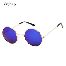 Ywjanp Glasses Women Men Sunglasses Round Metal Frame Brand Designer Mirrored Eyewears Retro Females Male Sun Glasses UV400 2024 - buy cheap