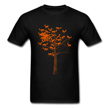 Camiseta de manga corta para adultos, camisa de cuello redondo con diseño de árbol de zorro Blazing, 100% algodón, Hip Hop, Día de San Valentín 2024 - compra barato