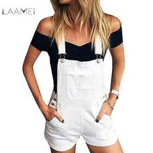 Laamei New Girls Denim Overalls Women Lovely Short Jumpsuits 2019 Summer Fashion Jeans Overalls Shorts White Pocket Playsuits 2024 - buy cheap