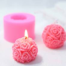 3D силиконовая форма для розовых свечей DIY, шарики для цветов, ароматерапия, мыло ручной работы, восковая форма для гипса, свечи, принадлежности для изготовления 2024 - купить недорого