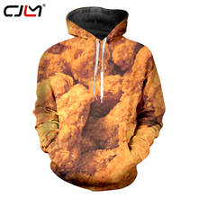 Худи CJLM мужское с изображением вкусной еды, свитшот с 3d принтом жареной курицы, худи, Повседневные пуловеры с длинным рукавом, джемперы, блузки 2024 - купить недорого