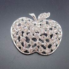 Broche de manzana grande y hermoso estilo de manzana Diamante de imitación joyería de cristal broche nuevo ramillete de moda accesorios de boda BH7226 2024 - compra barato