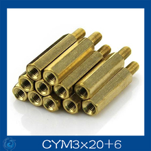 Free shipping M3*20+6mm Column M3 Single head angle of six pillars/Brass screw/Six angle separation column/M3-Series Screw cap 2024 - buy cheap