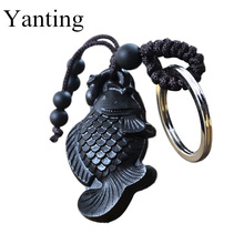 Yanting wood fish keychain ebony wood key chain car pendant bag charms wholesale ethinc vintage keychains women men jewelry 0107 2024 - buy cheap