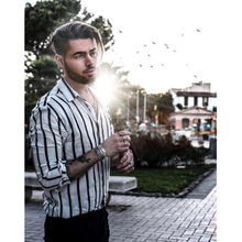 2018 New Arrival Brand Clothing Men Shirt Long Sleeved Striped Casual Slim Fit Shirts Plus Size 3XL 2024 - buy cheap