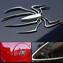 3D наклейка для автомобиля, Универсальная металлическая наклейка в форме паука, хромированная 3d-наклейка для автомобиля, грузовика, двигателя, наклейка, новинка, Лидер продаж 2024 - купить недорого