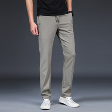 Мужские брюки с эластичной резинкой на талии, повседневные тонкие длинные брюки, мужские легкие узкие брюки, большие размеры, весна-лето, высокое качество, Jogger pant 2024 - купить недорого