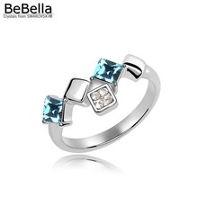 BeBella-Anillo de cristal de boda para niñas, joyería hecha con cristales austriacos de Swarovski, tamaño opcional, regalo de Navidad 2024 - compra barato