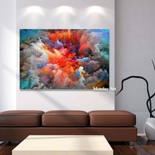 handmade Modern Abstract Canvas Art oil Painting Colorful Clouds Wall Pictures For Living Room restaurant Home Decor Frameless 2024 - buy cheap