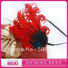 Fashion Red Feather Headband +Free Shipping+Fashion Design 2024 - купить недорого