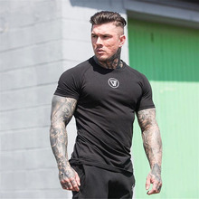 New Mens Brand gyms t shirt Fitness Bodybuilding Slim Cotton Shirts Men Short Sleeve workout male Casual Tees Tops 2024 - buy cheap