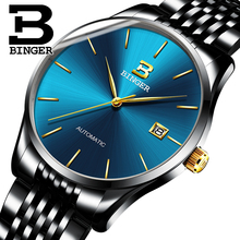 BINGER Fashion Simple Blue Watch Men Luxury Brand Watches Male Automatic Mechanical Mens Watches Sapphire relogio 2024 - buy cheap