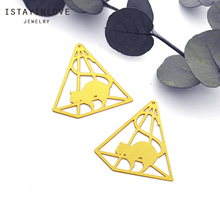 Made to Order- Handmade Jewelry Making Supplies Pendant Laser Cut Raw Brass Cat Cage Charm For DIY Necklace Earring Brooch 2024 - buy cheap