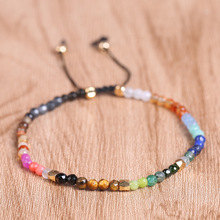 Fashion new 12 constellation lucky stone 3MM seven chakra bracelet beaded bohemian bracelet hot sale 2024 - buy cheap