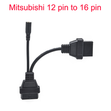 Бесплатная доставка Для Mitsu-bishi от 12 Pin до 16 Pin Female OBD 2 Диагностика расширения инструмент адаптер Соединительный кабель 2024 - купить недорого