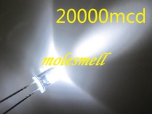 1000pcs 5mm white Ultra bright LED 20000mcd 5mm light-emitting diodes 5mm water clear round white led 2024 - купить недорого