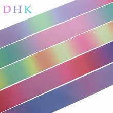 DHK 1,5 ''10 ярдов градиент цвета напечатанный grosgrain ленточный аксессуар бант для волос украшение головной убор DIY материал 38 мм B1757 2024 - купить недорого