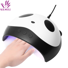 Светодиодная лампа для сушки ногтей в форме панды, умный сенсорный таймер 60/90/120 с, УФ-гель для ногтей, USB 2024 - купить недорого