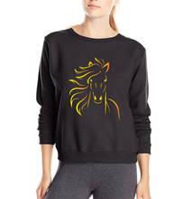 Horse Printed Cool Womens Hoodies 2019 Spring Autumn Warm Fleece Hoodie Sweatshirts  Long Sleeve O-Neck Tracksuit Cartoon Tops 2024 - buy cheap