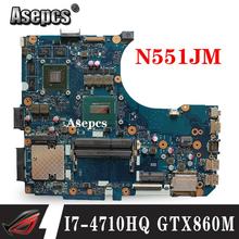 Asepcs  N551JM Laptop motherboard For Asus N551JM G551JM N551JW N551J N551 Test Original Mainboard I7-4710HQ GTX860M 2024 - buy cheap