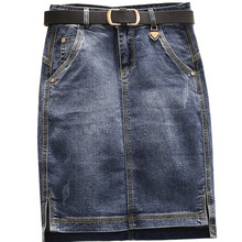 2020 spring autumn High waist Package hip skirt Plus size 2xl jeans skirt Slim package hip knee-length denim skirt 2024 - buy cheap