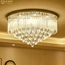 Crystal lamp round living room lamp LED ceiling lamp bedroom lamp restaurant lamp modern minimalist crystal lamp living room 2024 - buy cheap