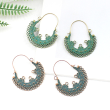 Retro Exaggerated Water Drops Big Round Hollow Earrings Irregular Wave Spiral Totem Earrings Seaside Holiday Bohemian Jewelry 2024 - buy cheap