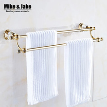 Golden towel bar 50cm length crystal double Towel shelf,Towel Holder,Gold Finished,Bath Products,Bathroom Accessories towel bars 2024 - buy cheap