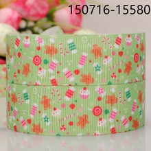 free shipping 50 yards 1 " 25 mm green decorations pattern printed grosgrain tape ribbons merry Christmas  for party gift 2024 - buy cheap