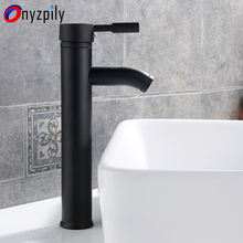 High Quality Black Basin Faucet Cold and Hot Bathroom Faucet High and low Stainless steel basin tap torneira para banheiro 2024 - buy cheap
