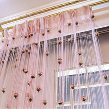 Flower Rose Romantic Pastoral Line Curtain Living Room Divider String Curtains Store Decoration 2024 - buy cheap