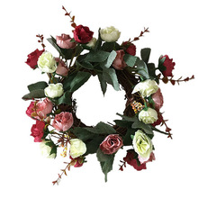 Silk Artificial Rose Flower Wreaths Door Hanging Perfect Gift Fake Flower Garland For Wedding Decoration Home Party Window Decor 2024 - buy cheap