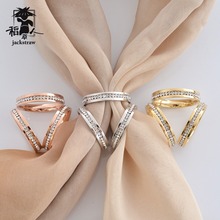 Jackstraw ornaments high quality classic pure copper ultra thick genuine gold electroplating H three ring ring silk scarf buckle 2024 - buy cheap