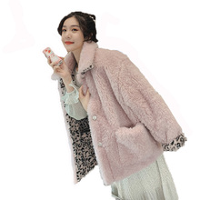 Casaco de pelúcia feminino 2019, jaqueta de manga comprida grossa para inverno, casaco de pele falsa para mulheres 2024 - compre barato