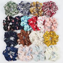 Hair Scrunchie Elastic Hair Bands Accessories for Kids Women's Floral Flamingo Houndstooth scrunchy Scrunchies 20pcs FJ3351 2024 - buy cheap