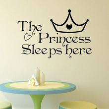 DIY The Princess Sleeps Here Vinyl Wall Stickers For Living Rooms Bedroom Window Decoration Decals Art Wallpapers Home Decor 2024 - buy cheap
