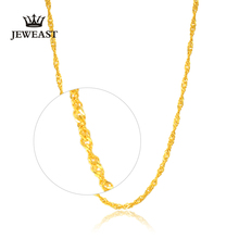 DCZB 24K Pure Gold Necklace Real AU 999 Solid Gold Chain Nice Water Ripple Upscale Trendy Classic Fine Jewelry Hot Sell New 2020 2024 - buy cheap