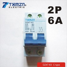 2P 6A 400V~ 50HZ/60HZ Circuit breaker MCB safety breaker C TYPE 2024 - buy cheap