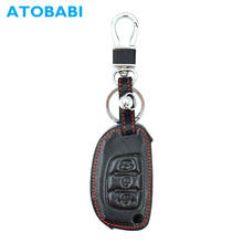 ATOBABI Leather Flip Car Key Case Bag For Hyundai Santa Fe Elantra ix35 ix20 ix45 i40 3 Buttons Folding Remote Fob Shell Cover 2024 - buy cheap
