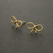 10pcs Gold and Rose Gold Fashion Jewelry Tiny Bow Stud Earrings Dainty Knot Ribbon Earrings for Women Free Shipping ED055 2024 - buy cheap