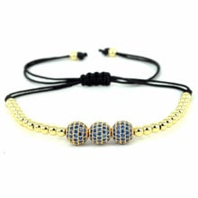 Anil Arjandas Men Bracelets 24K  Beads 8mm Micro Pave Black CZ Beads Braiding Macrame Bracelet Pulseira Feminina 2024 - buy cheap