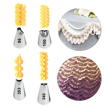 4 Pcs/set Fold Cream Metal Tips Stainless Steel Icing Piping Nozzles Cake Cream Decorating Cupcake Pastry Tools 2024 - buy cheap