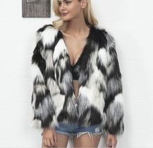 Fashion mixed color faux fur coat female autumn and winter new 2020 European and American popular hot hair coat 2024 - buy cheap