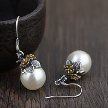 Real 925 Streling Silver Earrings for women shell pearl earrings adorn article Delicate contracted new gift 2024 - buy cheap