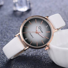 DISU брендовые модные креативные женские часы, градиентные Стразы, повседневные часы с кожаным ремешком, Женские кварцевые наручные часы, подарочные часы 2024 - купить недорого