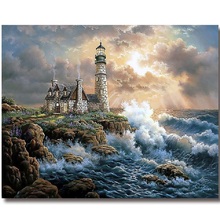 5D DIY Square/Round Diamond Painting Seaside lighthouse Cross Stitch Diamond Embroidery Needlework home Decoration J0122 2024 - buy cheap